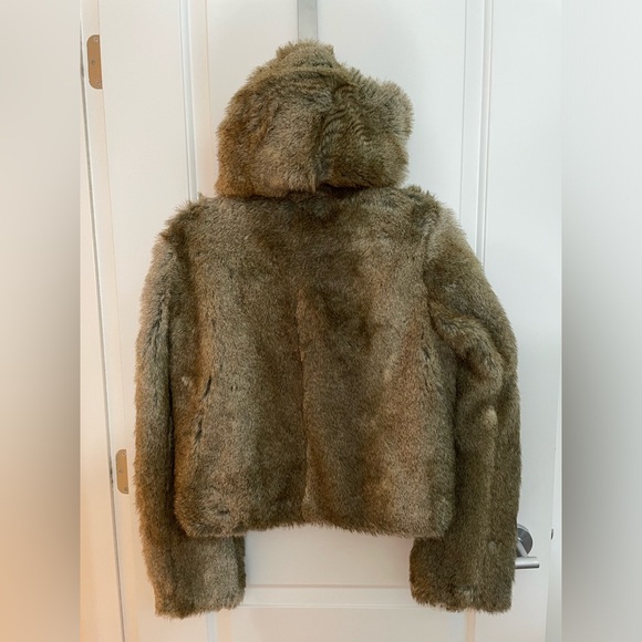 ONLY faux fur hooded bomber size Medium - Picture 3 of 3